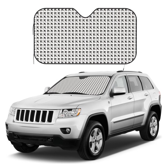 Kdxio Airplane Print Windshield Sun Shade, Foldable Sun Blocker for Car,Truck,SUV Automotive Interior Sun Protection,Reflective Shade for Front Windshield(Small)