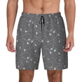 thumbnail image 1 of Kdxio Airplane Routes Around The World Print Men's Swim Trunks with Compression Liner 7 Inch Inseam Quick Dry Swim Shorts, 1 of 7