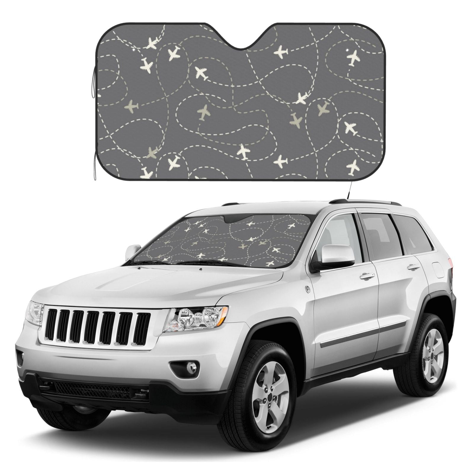 Print Airplane Pattern Car Sun Shade