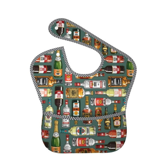 Kdxio Alcohol Bottles Bibs For Babies, Baby Bibs for Eating, Toddler Bibs, Waterproof Bibs, Feeding Bibs, for Toddlers, Boys, Girls