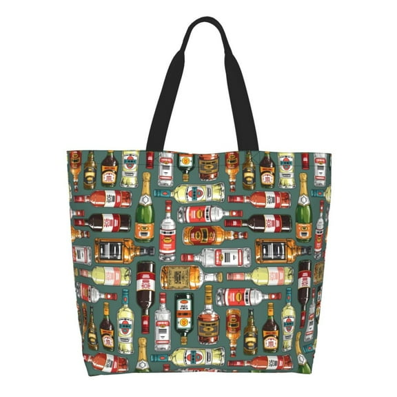 Kdxio Alcohol Bottles Casual Tote Bags Women Big Capacity Shoulder Bag for Women Travel Shoulder Bags Handbags