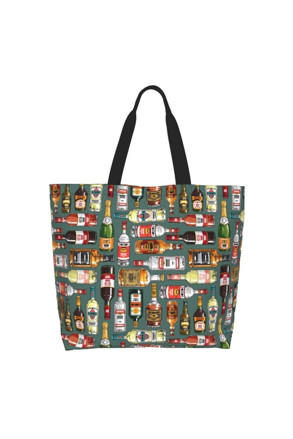 Alcohol Bottles Casual Tote Bags Women Big Capacity Shoulder Bag for Women Travel Shoulder Bags Handbags