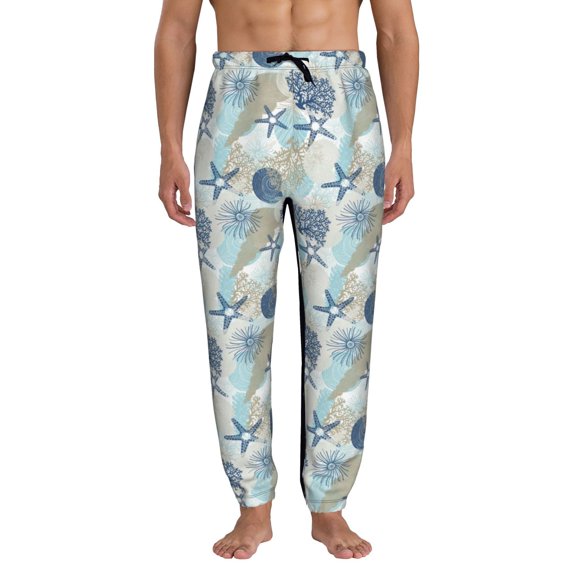 Kdxio Algae Corals and Seashells Pattern Joggers,Sweatpants for Men with Pockets-Small