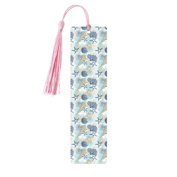 Kdxio Algae Corals and Seashells Print Metal Tassel Bookmarks,Perfect Gift for Art Lovers and Bookworms Metal Bookmarks for Women