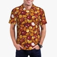 thumbnail image 1 of Kdxio Almond Nuts Print Men's Short Sleeve Polo Shirt,Midweight Men's Shirt, 1 of 6