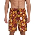 thumbnail image 1 of Kdxio Almond Nuts Print Mens Sleep Shorts Bottoms Soft Comfy Pajama Wear Pants with Drawstring Pockets, 1 of 7