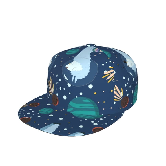Kdxio Alpaca Astronaut in Space Print Snapback Hat for Men Women,Adjustable Baseball Cap