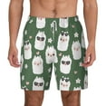thumbnail image 1 of Kdxio Alpaca Faces Print Men'S Swim Trunks With Compression Liner 7 Inch Inseam Quick Dry Swim Shorts, 1 of 7