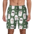 thumbnail image 1 of Kdxio Alpaca Faces Print Men'S Swim Trunks With Compression Liner 7 Inch Inseam Quick Dry Swim Shorts, 1 of 7