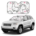 thumbnail image 1 of Kdxio Alpacas and Hearts Print Windshield Sun Shade, Foldable Sun Blocker for Car,Truck,SUV Automotive Interior Sun Protection,Reflective Shade for Front Windshield(Medium), 1 of 7