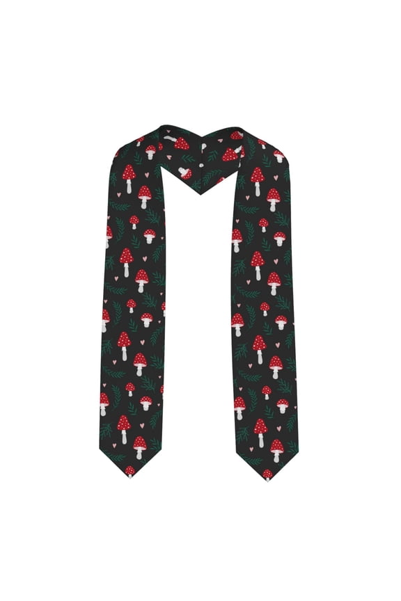 Amanita Mushroom Graduation Stole Class, Graduation Sash, Unisex Adult 36" Academic Commencements-Sharp Corner