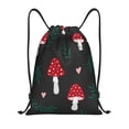 thumbnail image 1 of Kdxio Amanita Mushroom Print Drawstring Backpack Bag,Waterproof Draw String Back Sack, Gym Drawstring Bags Swim Bag For Unisex, 1 of 9
