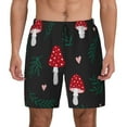 thumbnail image 1 of Kdxio Amanita Mushroom Print Men'S Swim Trunks With Compression Liner 7 Inch Inseam Quick Dry Swim Shorts, 1 of 7