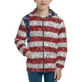 thumbnail image 1 of Kdxio America Flag Glitter Pattern Kids Boys Girls Zip Up Hoodie 3D Printed Hooded Sweatshirt Hoody Coat with Pocket 7-12 Y-Medium, 1 of 6