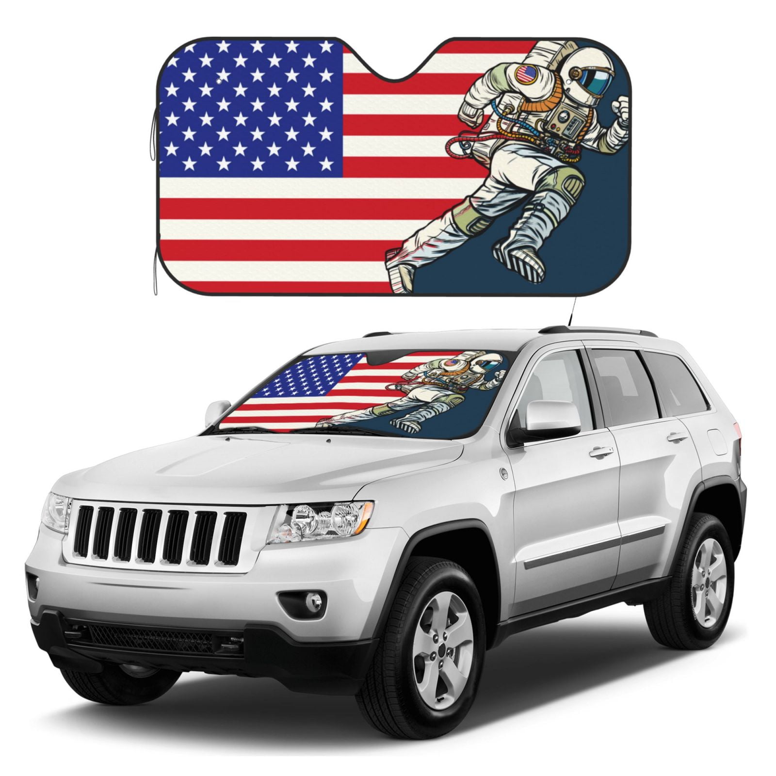 Pattern Print Astronaut Car Sun Shade