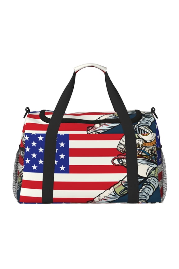 American Astronaut Runs Forward Travel Duffel Bag Gym Bag Weekender Travel Bag Gym Bag for Women &Men Airplane Travel Essentials for Flying