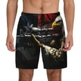 thumbnail image 1 of Kdxio American Bald Eagle Warrior Print Men's Swim Trunks with Compression Liner 7 Inch Inseam Quick Dry Swim Shorts, 1 of 5