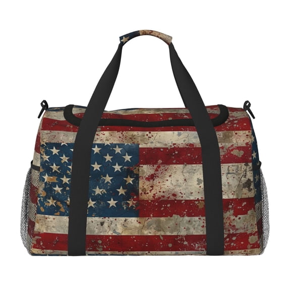 Kdxio American Flag1 Travel Duffel Bag Gym Bag Weekender Travel Bag Gym Bag for Women &Men Airplane Travel Essentials for Flying