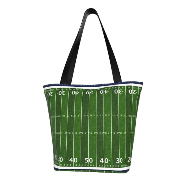 Kdxio American Football Field Women Reusable Grocery Bags Foldable Ripstop,Reusable Shopping Bags for Shopping,Gym,Gift