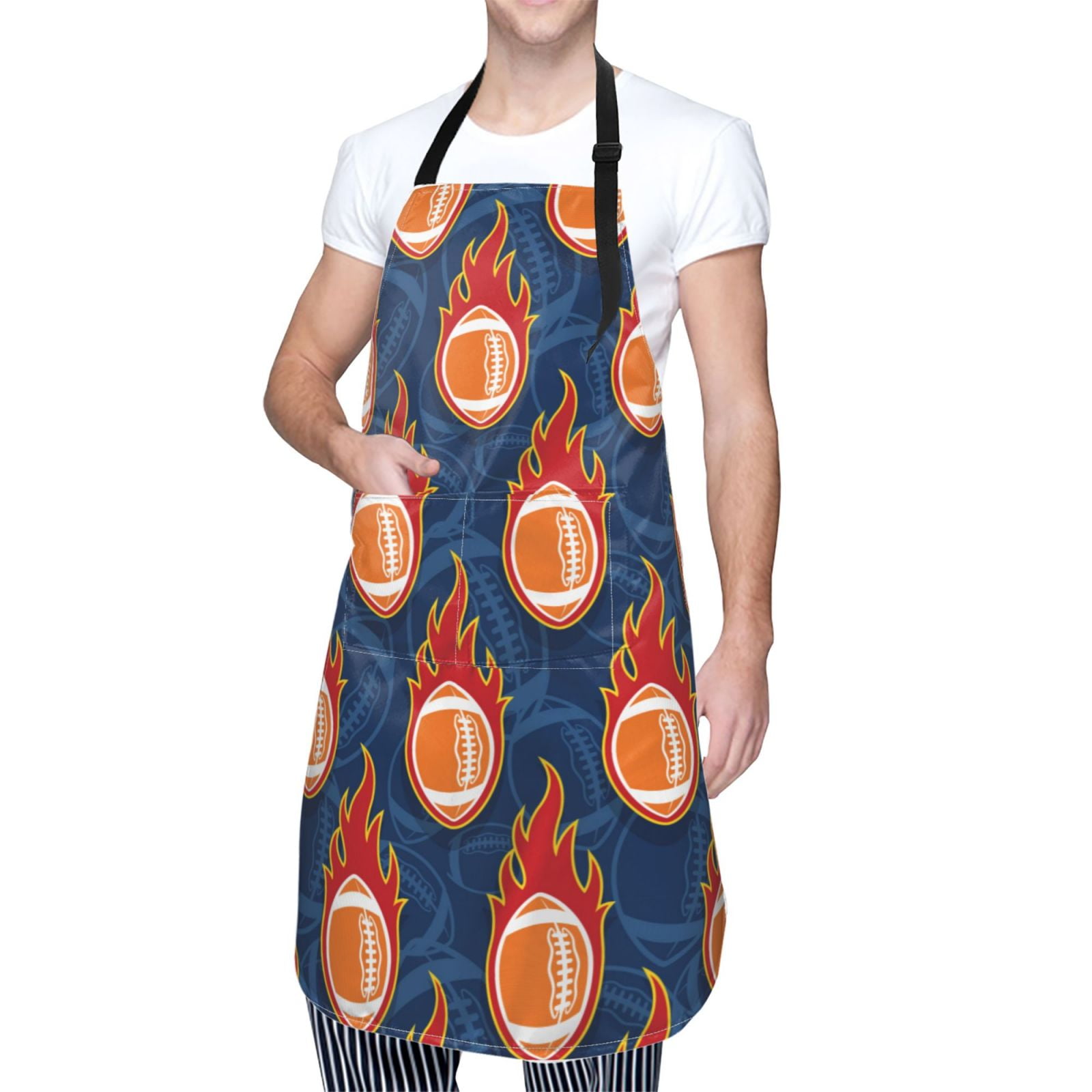 Personalized Apron For Adults - Custom Name/Text, Orange, One Size Fits All, Great For Kitchen, BBQ & Gifts