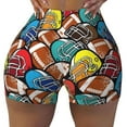 thumbnail image 1 of Kdxio American Football Print Workout Shorts for Women Seamless Soft Smooth Gym Yoga Scrunch Active Shorts, 1 of 9