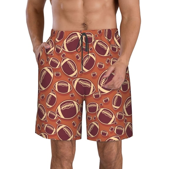 Kdxio American Football1 Pattern Mens Casual Shorts - Drawstring Summer Beach Sports Shorts for Men