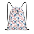 thumbnail image 1 of Kdxio American Gnomes Print Drawstring Backpack Bag,Waterproof Draw String Back Sack, Gym Drawstring Bags Swim Bag For Unisex, 1 of 9