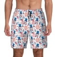 thumbnail image 1 of Kdxio American Gnomes Print Men'S Swim Trunks With Compression Liner 7 Inch Inseam Quick Dry Swim Shorts, 1 of 7
