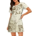 thumbnail image 1 of Kdxio American Monuments Pattern Womens Short Sleeve Sleepshirt Scoopneck Cute Nightdress Ruffle Comfy Nightgown, 1 of 6