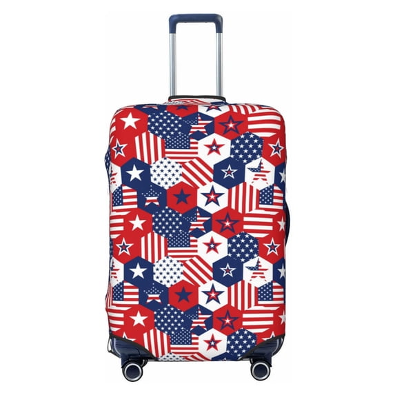 Kdxio American Stars2 Pattern Luggage Cover for Travel,Elastic and Durable,Fits 18-32 Inch,Anti-Scratch Suitcase Protector-No luggage included