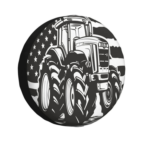 Kdxio American Tractor Tire Cover Wheel Protectors Tyre Covers Weatherproof Wheel Covers Universal Fit for Trailer Rv SUV Truck Camper Travel Trailers-16 inch