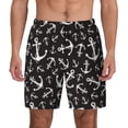 thumbnail image 1 of Kdxio Anchor Print Men'S Swim Trunks With Compression Liner 7 Inch Inseam Quick Dry Swim Shorts, 1 of 7