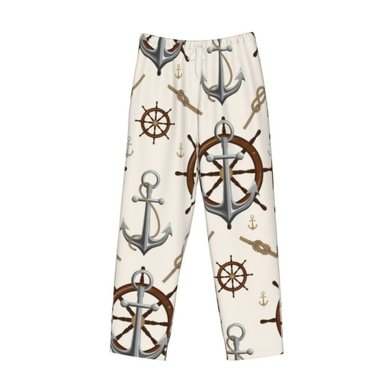 Kdxio Anchor with Rope Print Men's Sleep Pajama Pant Lounge Pants with Pockets