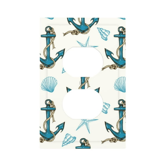 Kdxio Anchors And Shells Decorator Light Switch or Receptacle Outlet Wall Plate Decorator Wall Plate Child Safe Outlet Cover-Style S