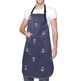 thumbnail image 1 of Kdxio Anchors Heart Blue Apron with Pockets Adjustable Kitchen Aprons for Men Women Waterproof Aprons for Cooking,Drawing,Crafting, Baking Household Cleaning, 1 of 5