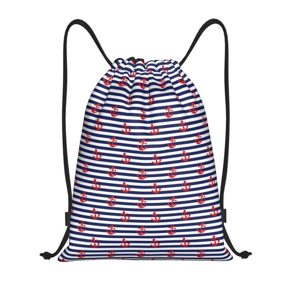Kdxio Anchors Print Drawstring Backpack Bag,Waterproof Draw String Back Sack, Gym Drawstring Bags Swim Bag For Unisex