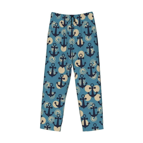 Kdxio Anchors Print Men's Sleep Pajama Pant Lounge Pants with Pockets