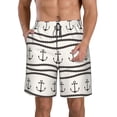 thumbnail image 1 of Kdxio Anchors and Ropes Pattern Mens Casual Shorts - Drawstring Summer Beach Sports Shorts for Men, 1 of 9