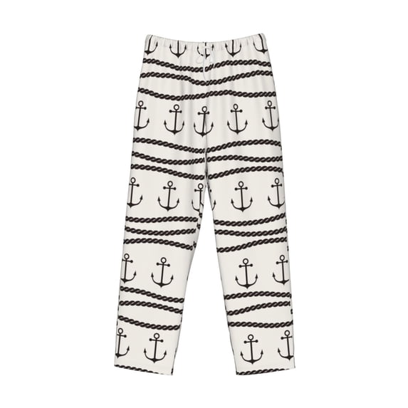 Kdxio Anchors and Ropes Print Men's Sleep Pajama Pant Lounge Pants with Pockets