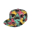 thumbnail image 1 of Kdxio Angry Shark Pattern Print Snapback Hat for Men Women,Adjustable Baseball Cap, 1 of 7