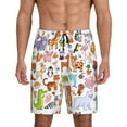 thumbnail image 1 of Kdxio Animal Cartoon Style Print Mens Sleep Shorts Bottoms Soft Comfy Pajama Wear Pants with Drawstring Pockets, 1 of 7