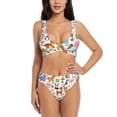 thumbnail image 1 of Kdxio Animal Cartoon Style Print Women's 2 Piece High Waisted Wrap Spaghetti Strap Summer Swimsuit Bikini Set-Small, 1 of 7