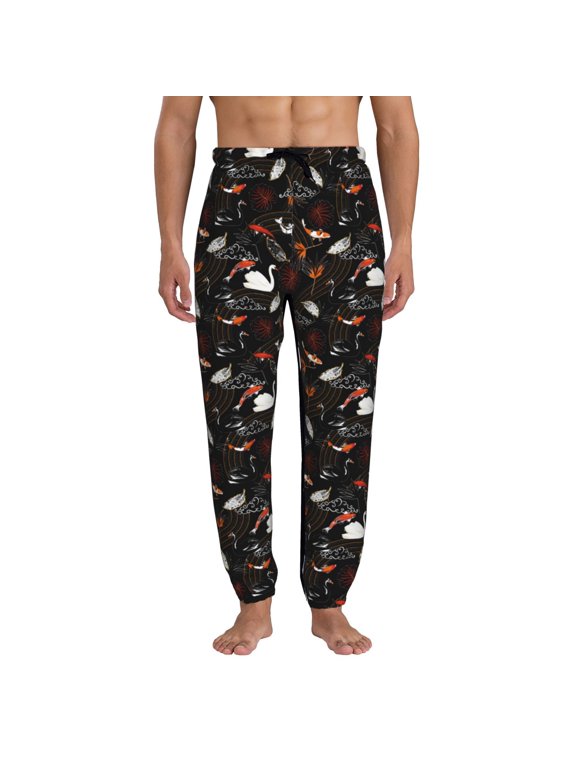 Animal Koi Fish Pattern Joggers,Sweatpants for Men with Pockets-Large