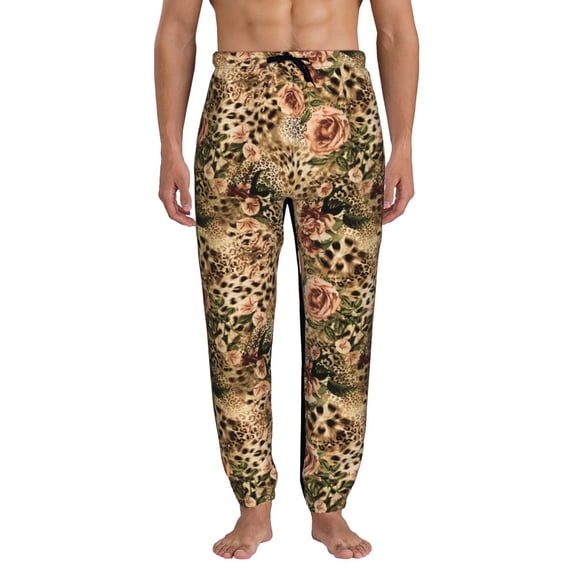 Kdxio Animal Leopard Pattern Joggers,Sweatpants for Men with Pockets-X-Large