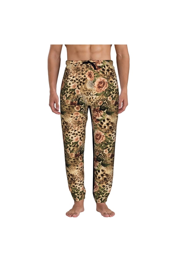 Animal Leopard Pattern Joggers,Sweatpants for Men with Pockets-X-Large