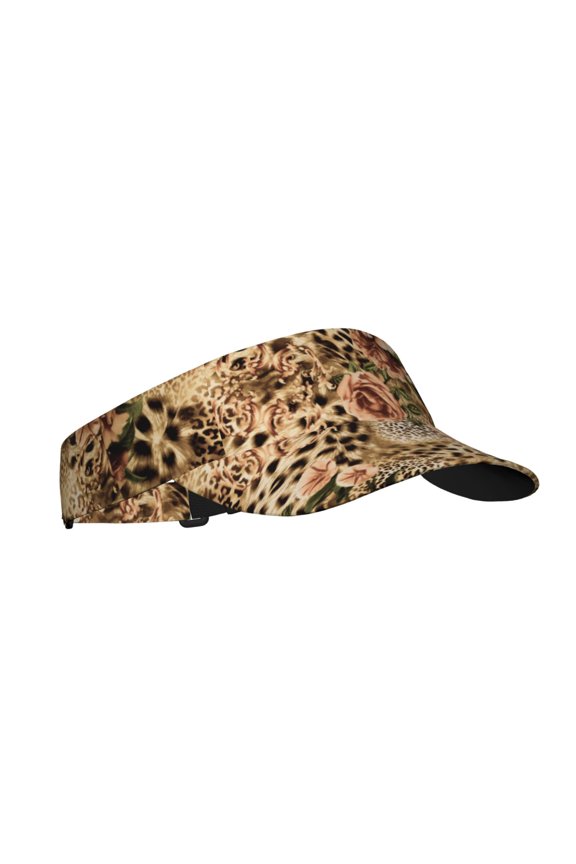 Animal Leopard Print Sun Visor Hat Golf Visor Adjustable Velcro Outdoor Sports Cap for Men Women