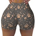thumbnail image 1 of Kdxio Animal Paw Print Workout Shorts for Women Seamless Soft Smooth Gym Yoga Scrunch Active Shorts, 1 of 5