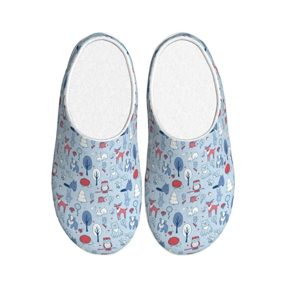 Kdxio Animal Women's Men's Slippers Plush Slip-On House Slipper for Winter Indoor Soft Cushion Non-slip Fluffy Slides Slippers-46/47