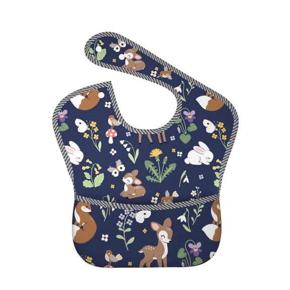 Kdxio Animals And Wildflowers Bibs For Babies, Baby Bibs for Eating, Toddler Bibs, Waterproof Bibs, Feeding Bibs, for Toddlers, Boys, Girls