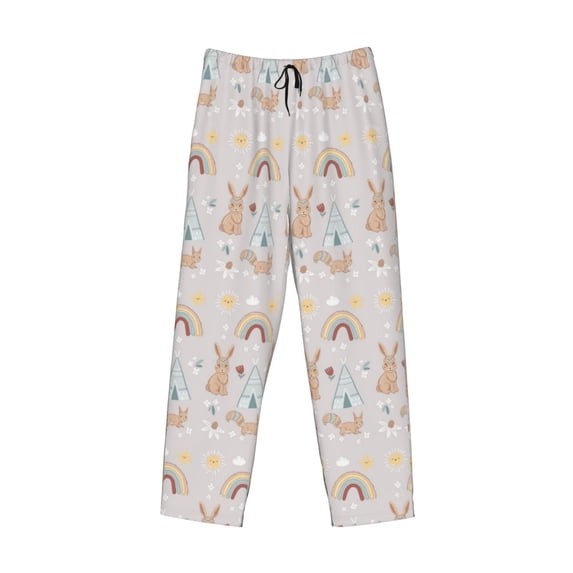 Kdxio Animals In Tribe Print Men's Sleep Pajama Pant Lounge Pants with Pockets